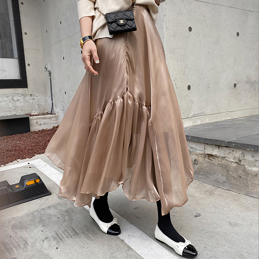 Silky Sheer Long Skirt
