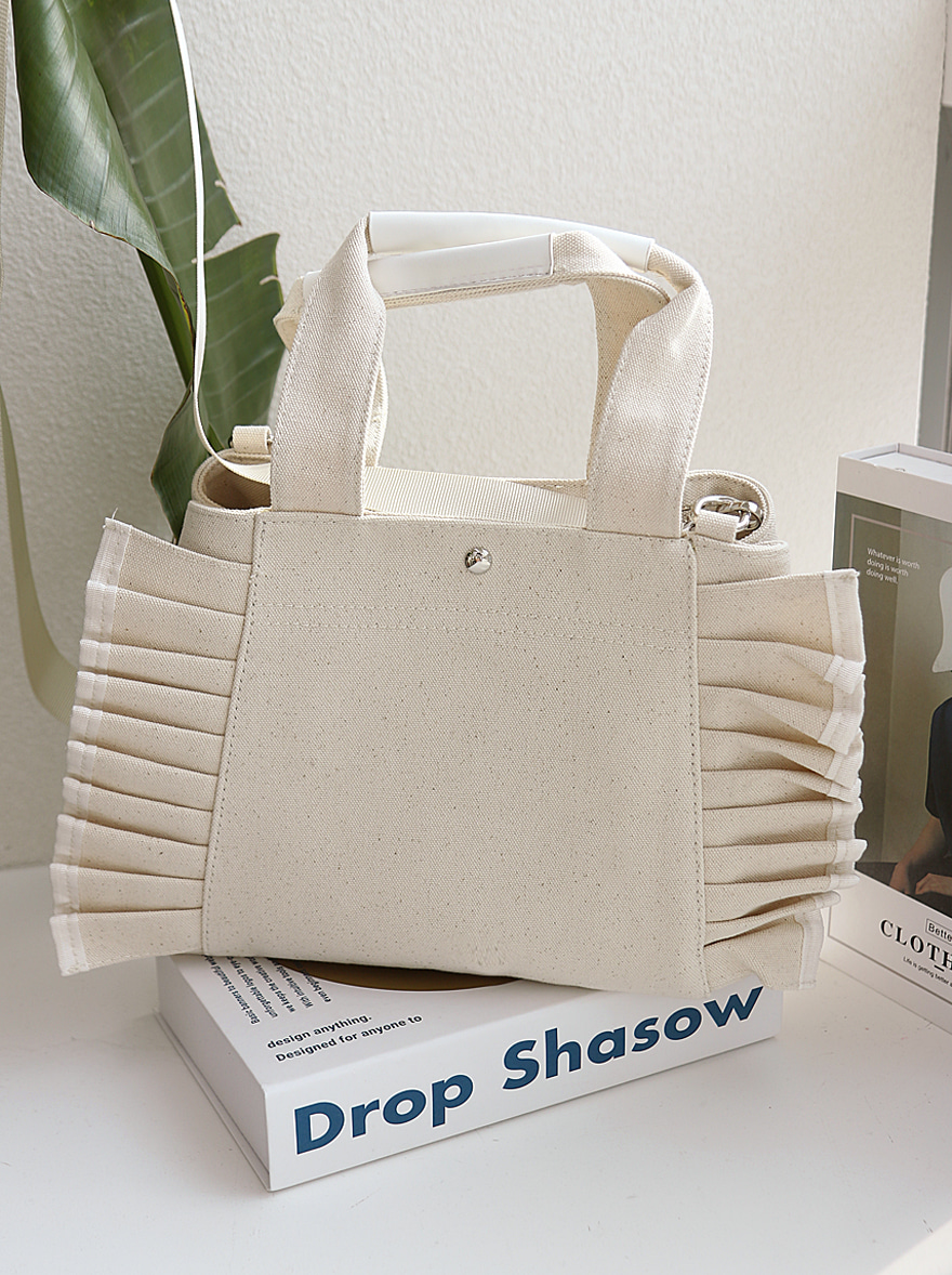 Pleat Accent Rectangle Tote Bag