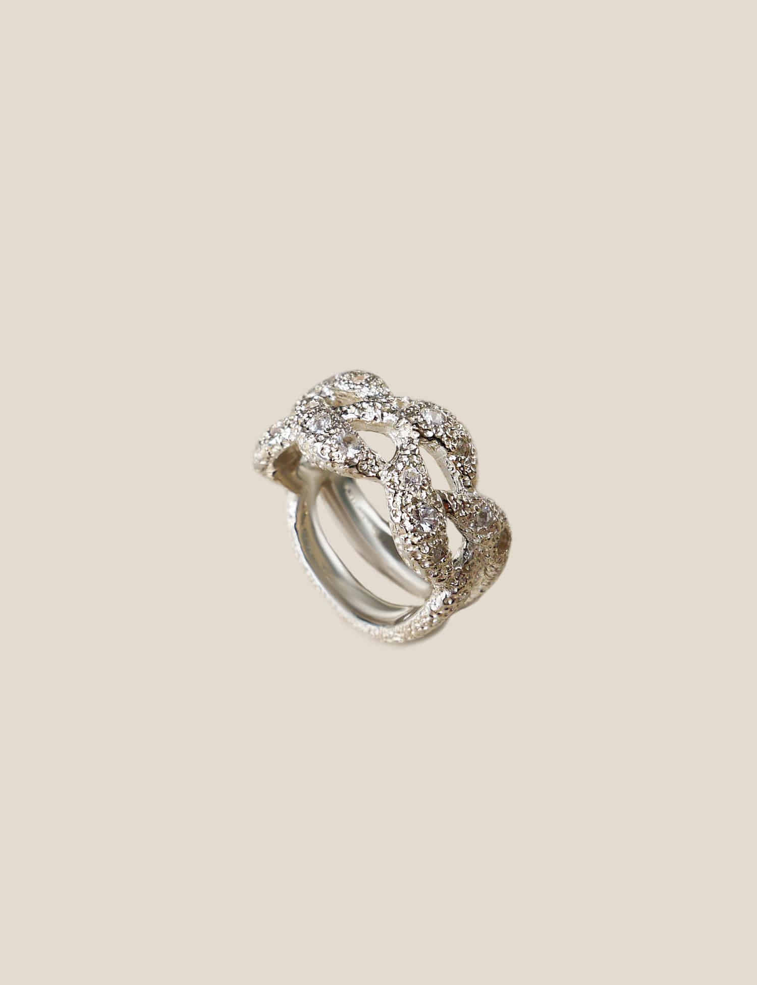 Modern Braided Sapphire Ring