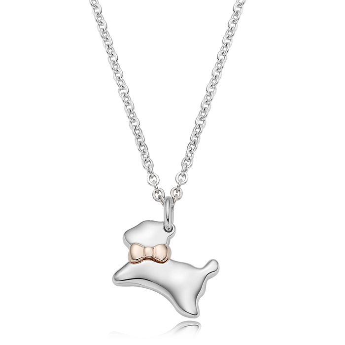 5K GOLD Oriental Zodiac Dog Baby Silver Necklace