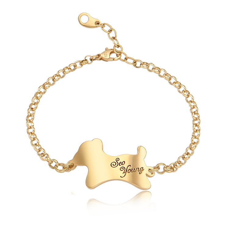 14K / 18K Gold Alvin Dog Bracelet