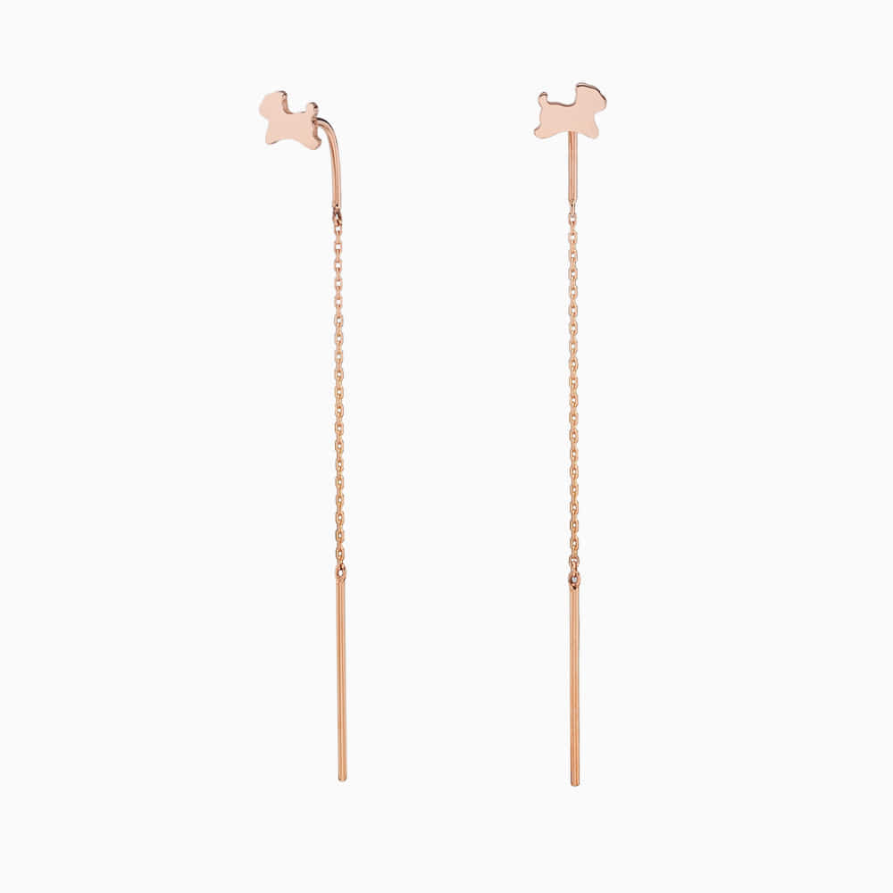 14k Rose Gold Elle Kaiu E5 Earring No.11- Dog