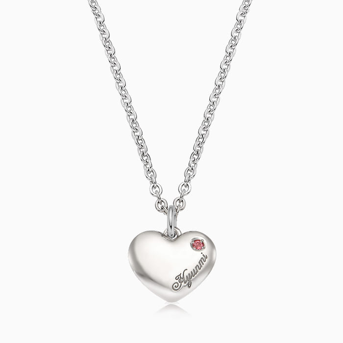 Kaiu Simple Heart Silver Necklace [Handwriting]