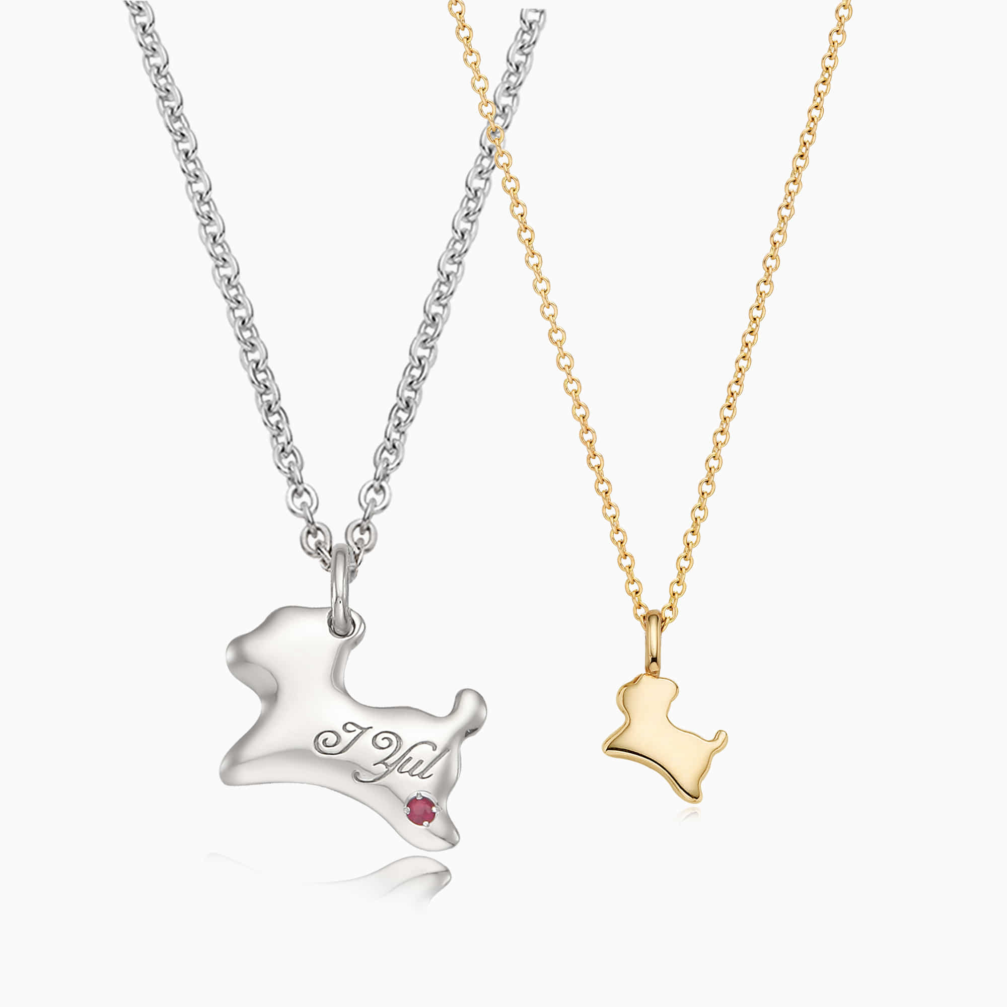 [With My Child] Silver/14K/18K Alvin Puppy Necklace