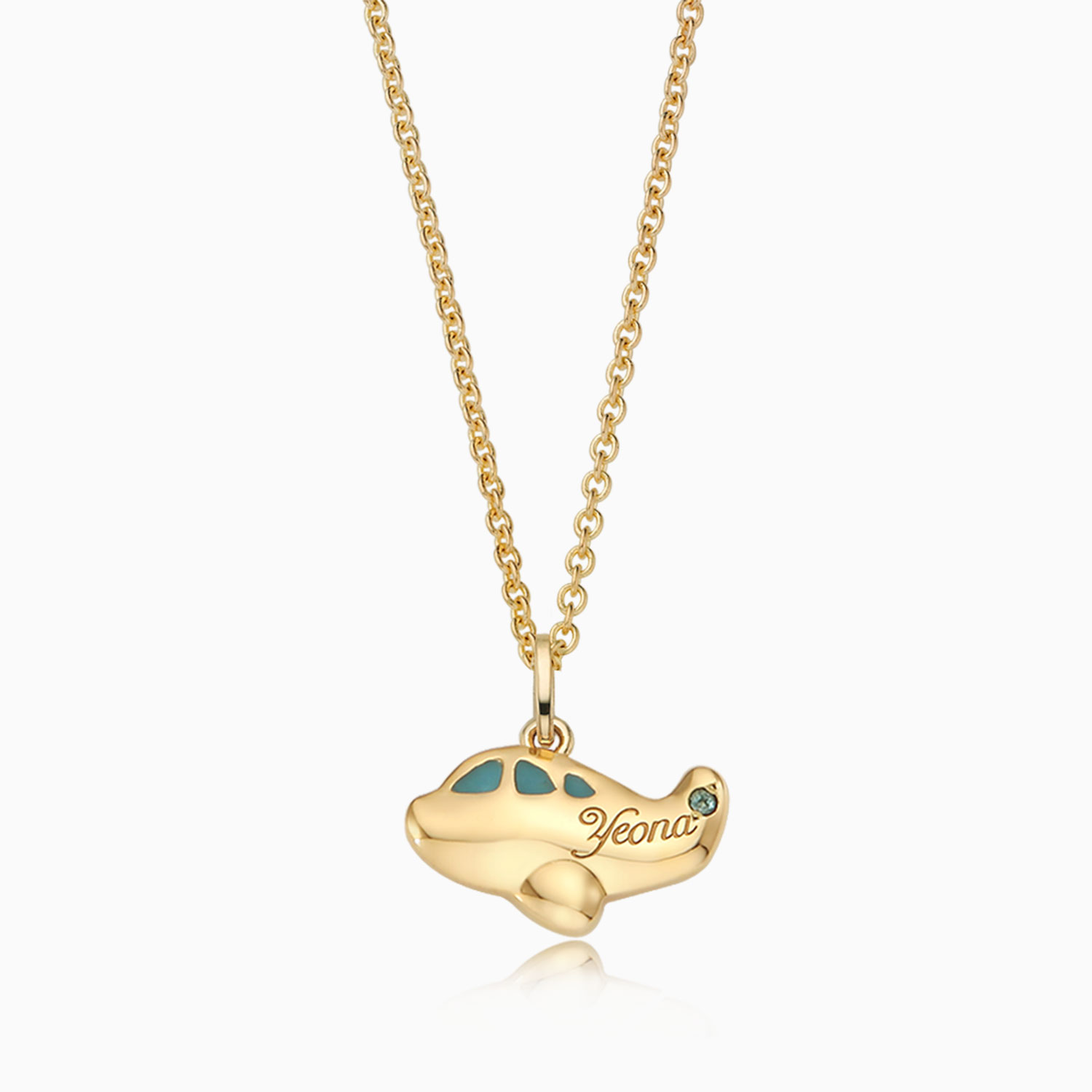 14K/18K Gold Little Airplane Baby Gold Necklace