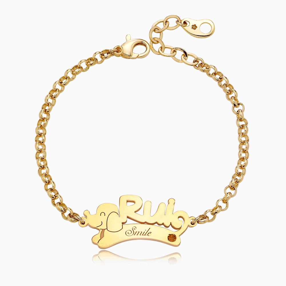 14K/18K Gold Oriental Zodiac Name Bracelet