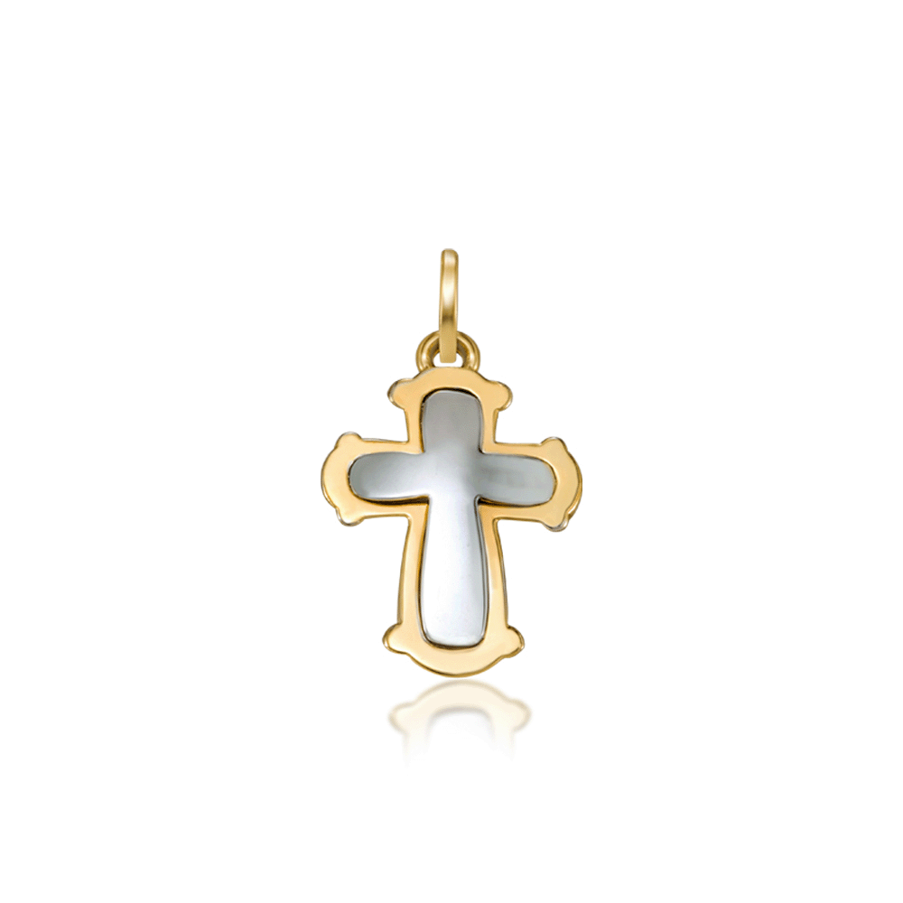 14K/18K Gold Classic Cross Pendant - Baptism Gift/Engravable
