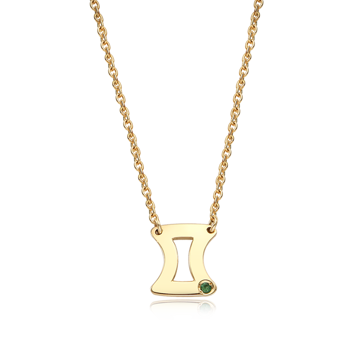 14K/18K Solid Gold  Gemini (May 21 ~June 21) Zodiac Sign Necklace