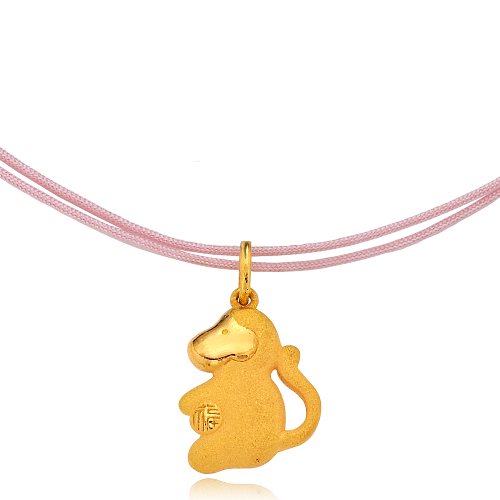 Pure gold (3.75g) Oriental Zodiac Monkey Necklace