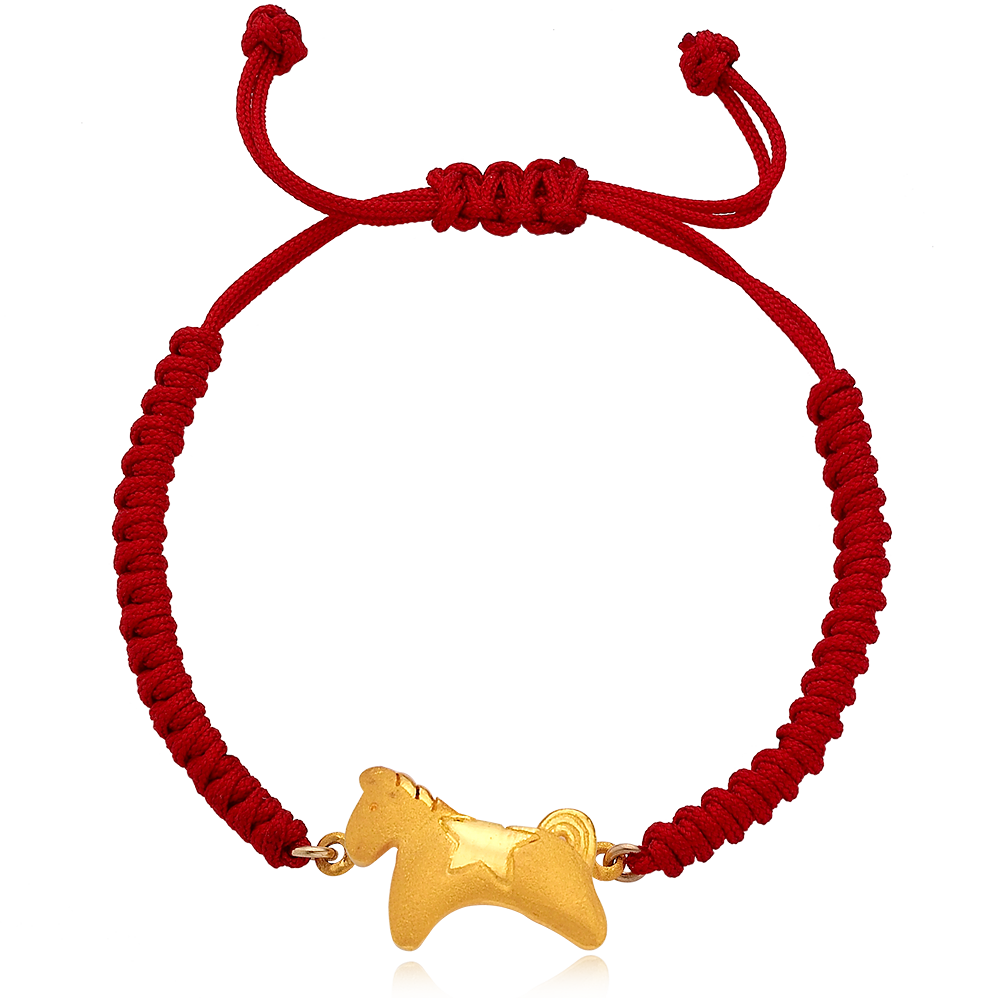 Pure gold 3.75g Oriental Zodiac Horse The first birthday baby bracelet