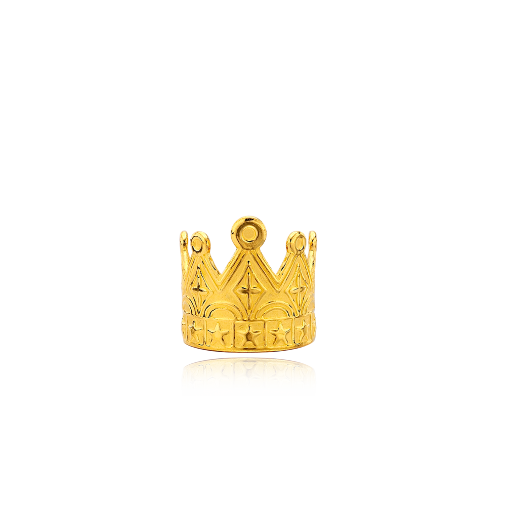 Pure gold 1.875g Pointed crown baby ring