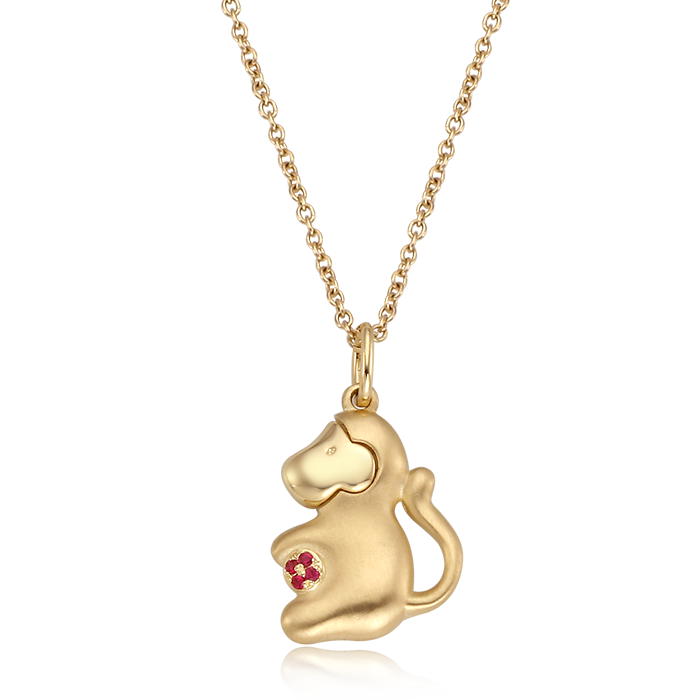 14K/18K Gold Oriental Zodiac Monkey Necklace