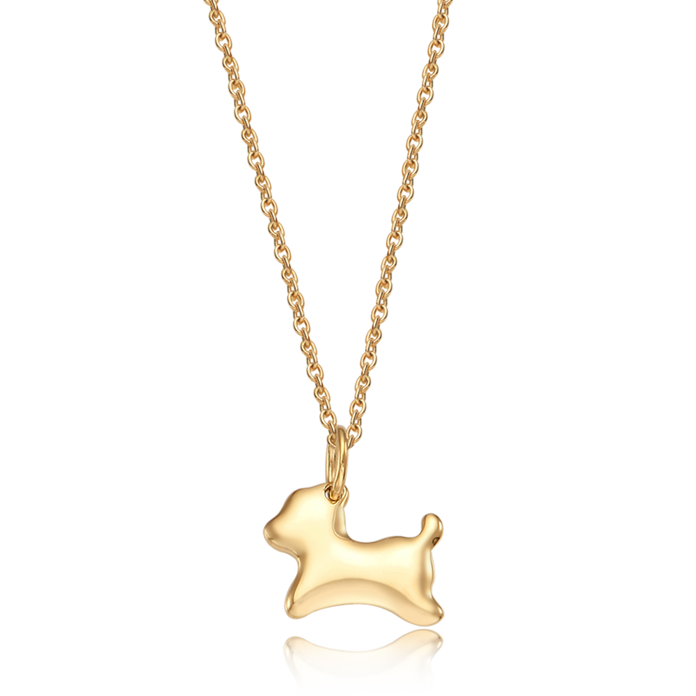 14K / 18K Gold Alvin Dog Necklace