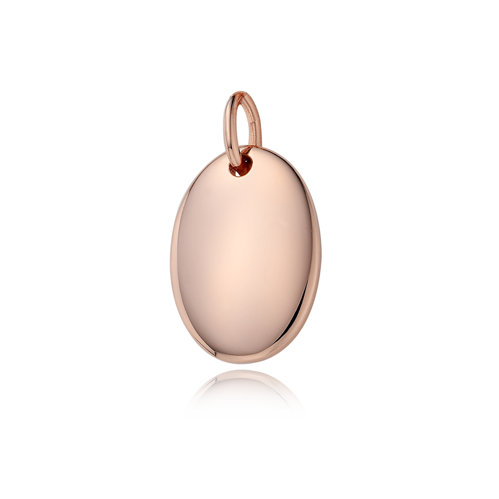 14k/18k modern figure oval pendant
