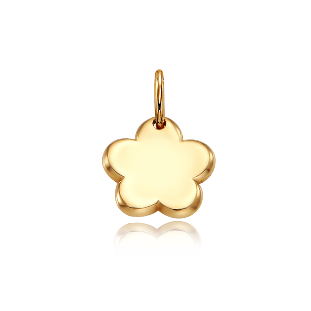 14k/18k Gold Baby Flower Pendant- Personalized Engraving