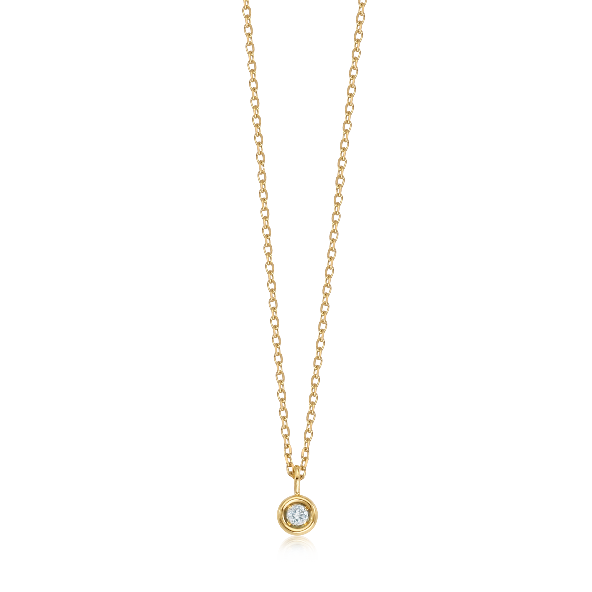 14K/18K Gold March Aquamarine Natural Birthstone Necklace - Lucky Gem