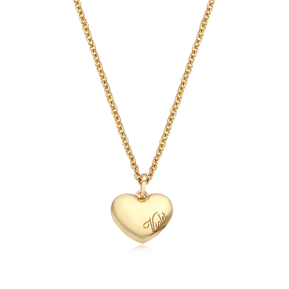 14K/18K Gold Kaiu Simple Heart Baby Necklace