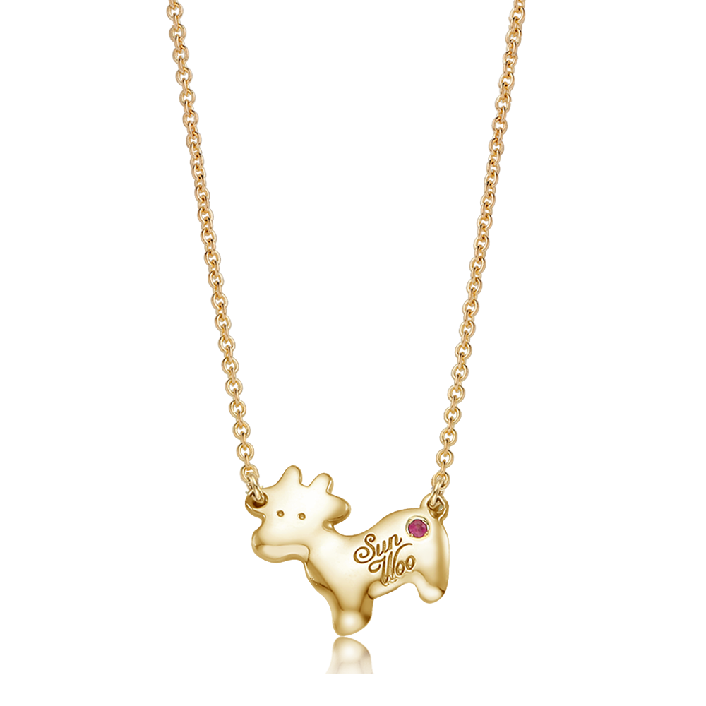 14K / 18K Gold Bono Cow Calf Necklace