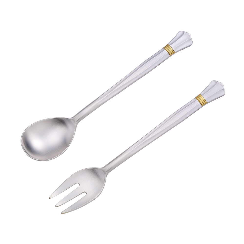 Gift Lotus Flower Keum-boo Ornament Baby Silver Spoon [Spoon + Fork] – Silver 92.5%