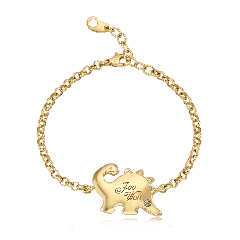14K / 18K Gold Cubic Dinosaur Baby Bracelet