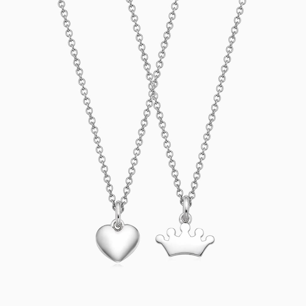[With my friend] Silver friendship necklace can be engraved