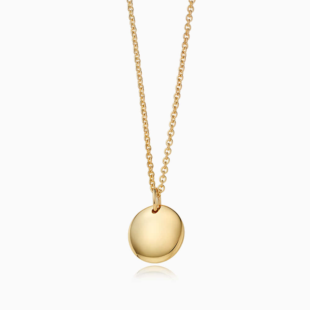 14K / 18K Gold Modern Shaped Round Necklace[Adult]