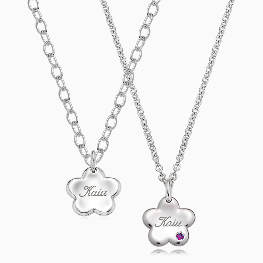 [With my Pet] Silver Baby Flower Necklace (Small)
