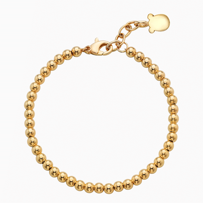 14K/18K Gold 12 Oriental Zodiac Pendant  3mm Beads Bracelet