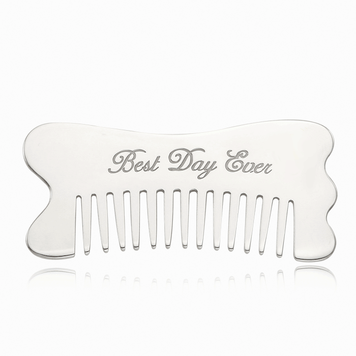 Silver Comb- Wave Shape 5K Gold Decoration [Gua Sha Tool]