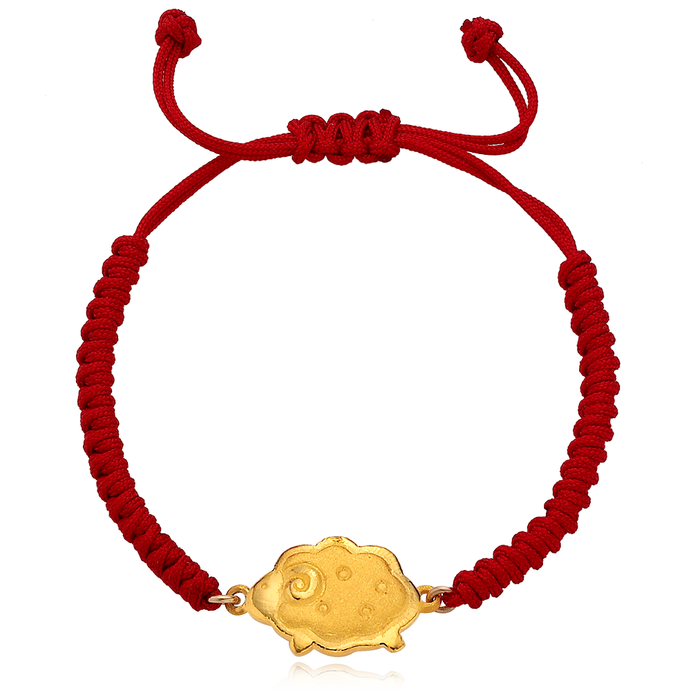 Pure gold 3.75g Oriental Zodiac Sheep The first birthday baby bracelet