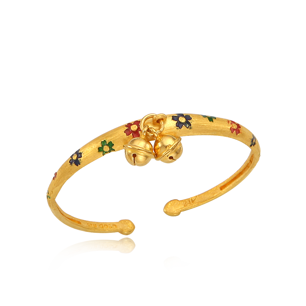 Pure Gold 7.5g Cloisonne The first birthday baby  bracelet