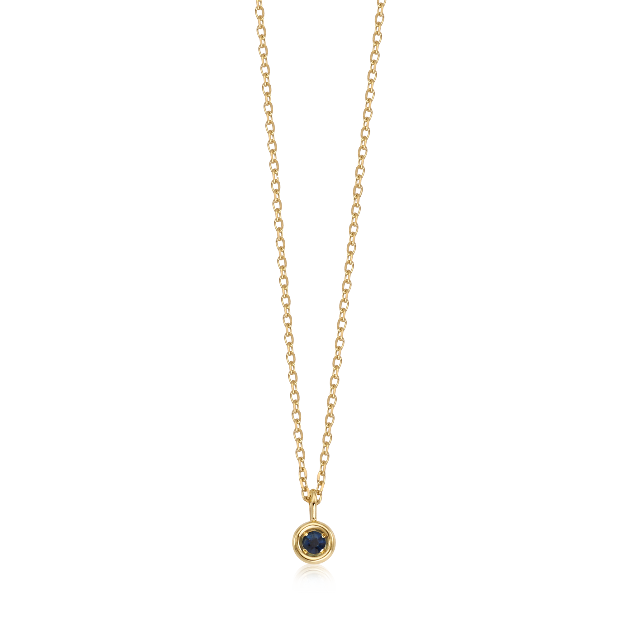 14K/18K Gold September Sapphire Birthstone Necklace