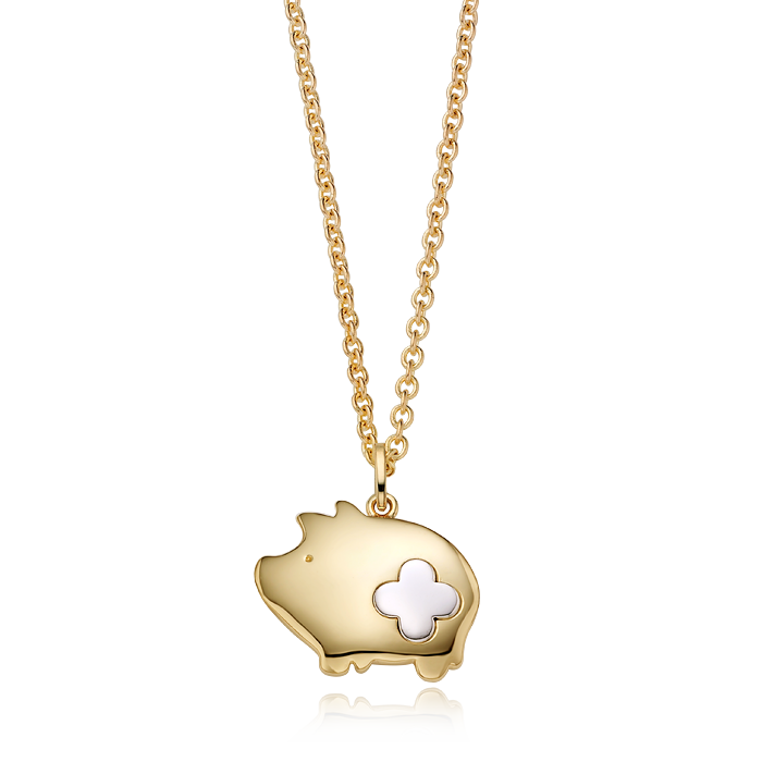 14K/18K Gold Oriental Zodiac Pig Necklace