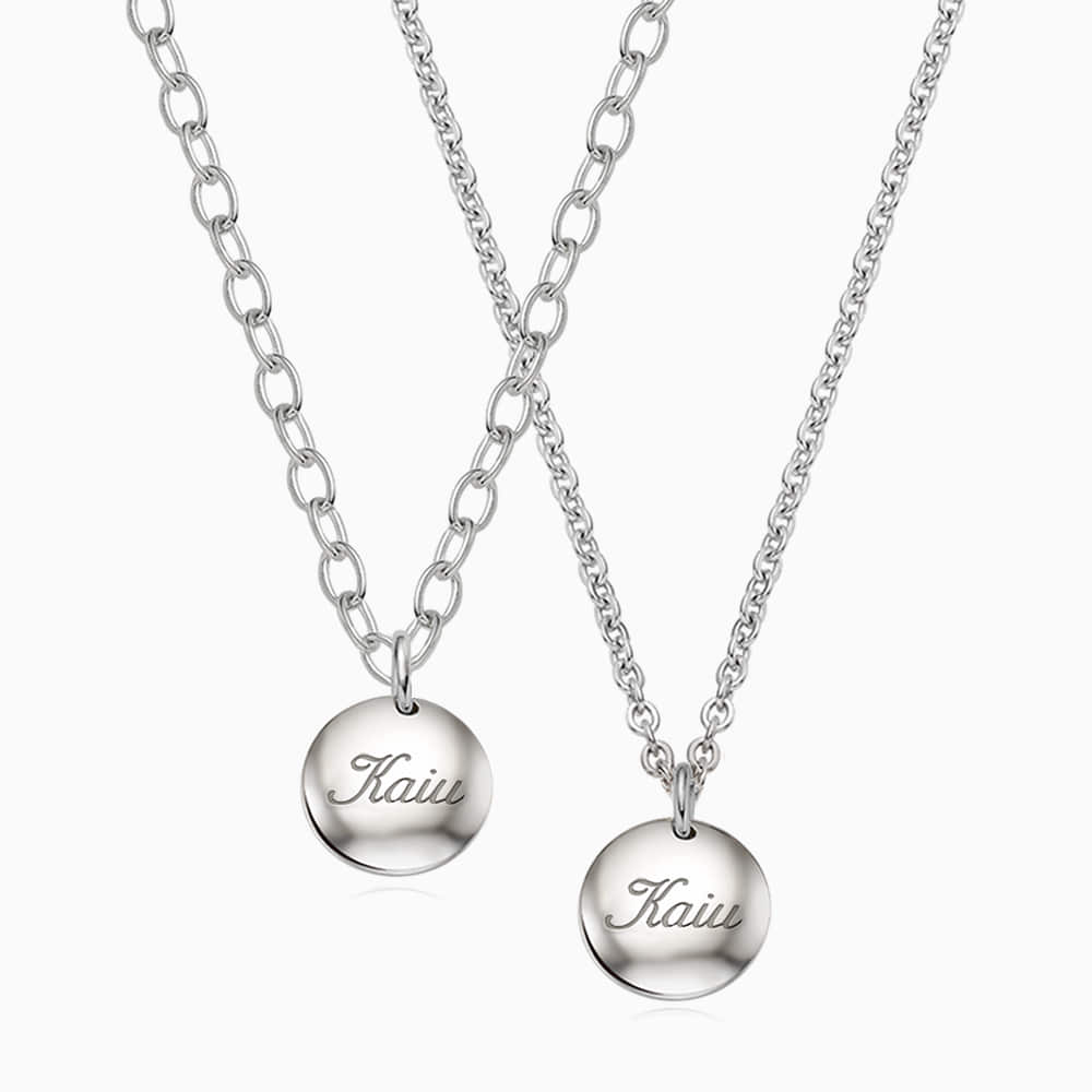 [With my Pet] Silver Round Necklace(Small)