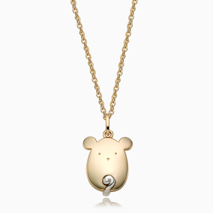 14K/18K Gold Oriental Zodiac Mouse Necklace