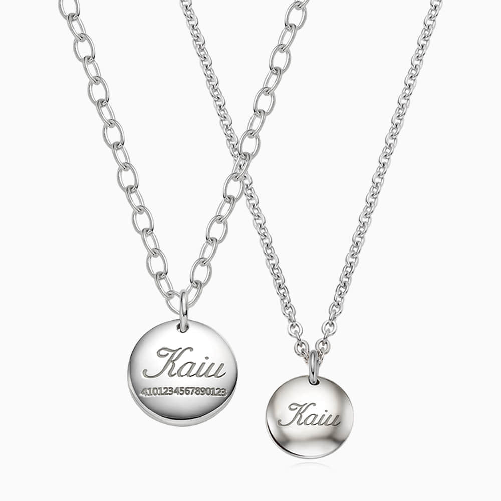 [With my Pet] Silver Round Necklace