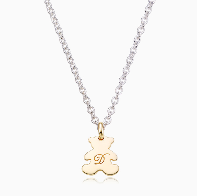 Teddy Bear Twisted Ruby Heart Shaped Pendant Necklace | Takar Jewelry