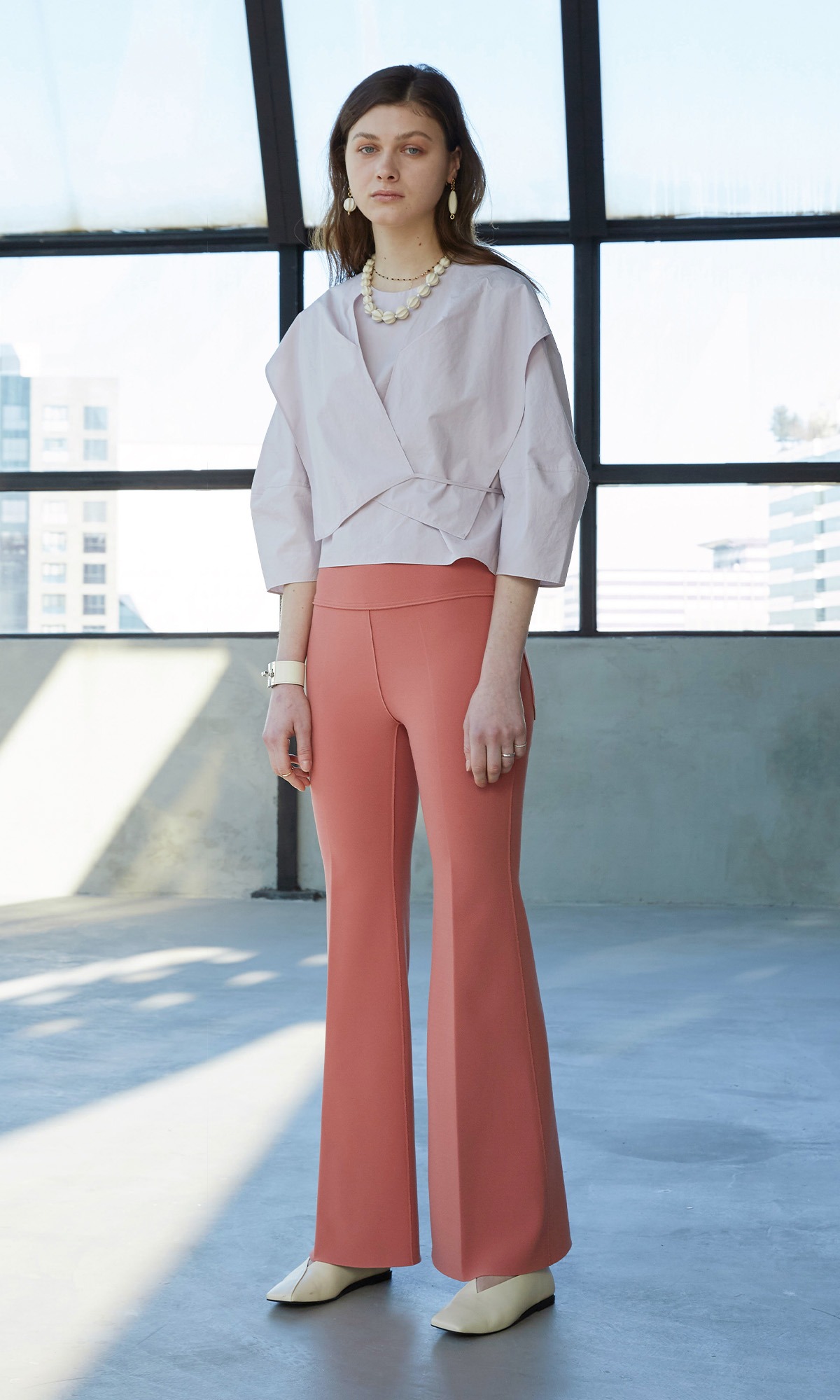 [Collection Line] Sealing Bootscut Trouser_Blush Pink