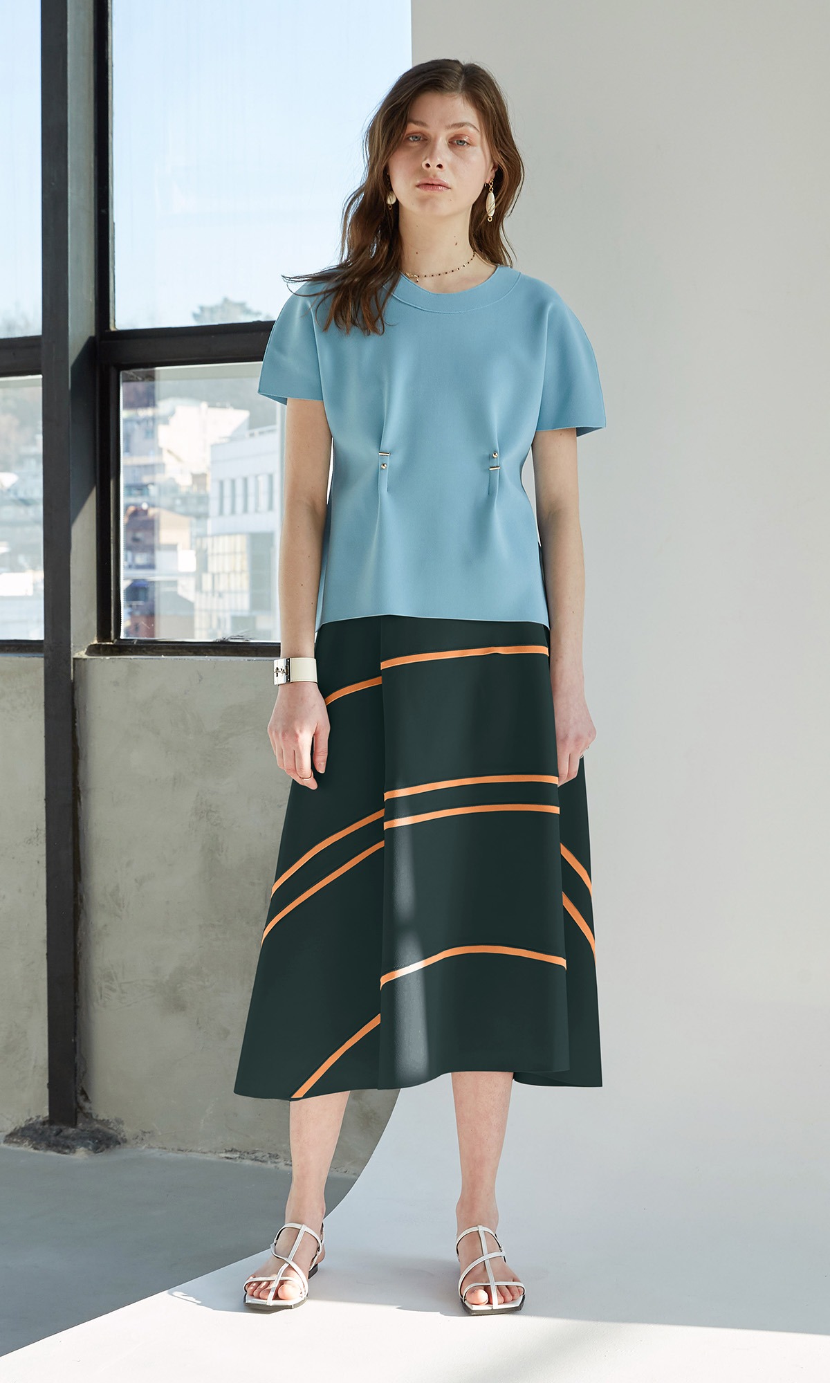 [Collection Line] Mone Line Skirt_Forest Green