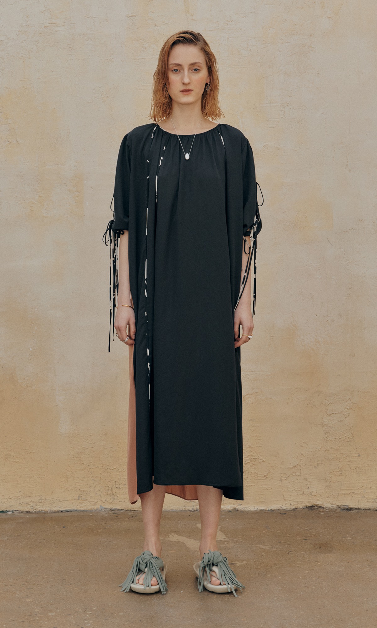 Kiara Shirring Dress_Black