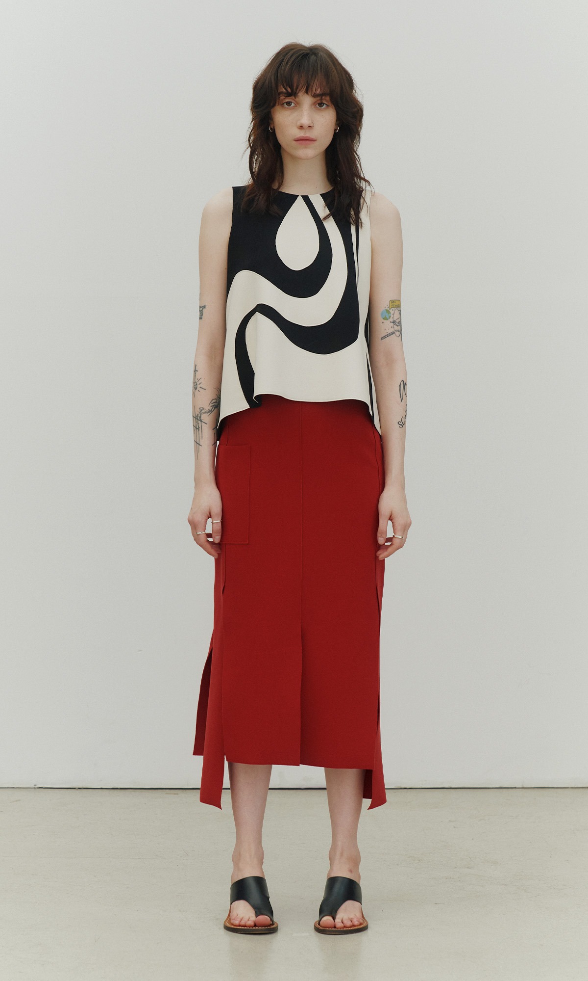 New Six Panel Skirt_Sangria Red (1차 리오더)