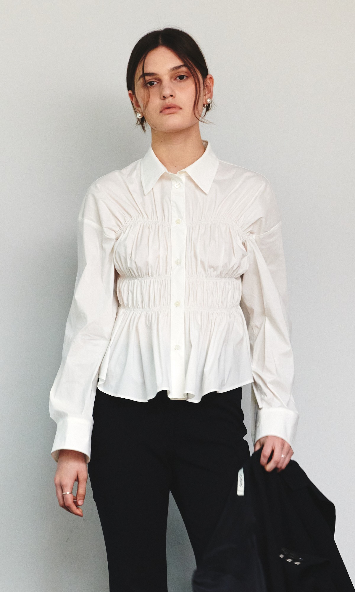 Ophilia Shirring Shirt_White