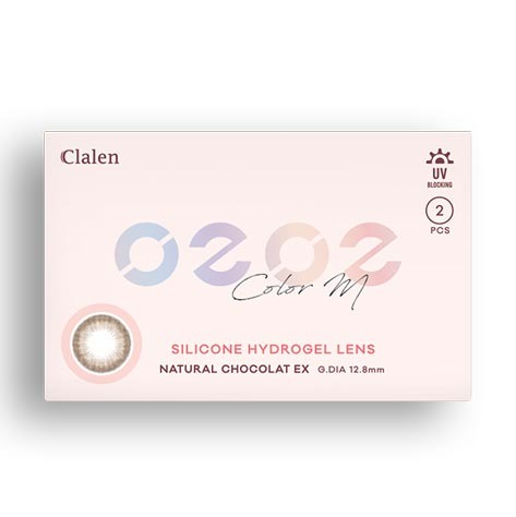 Clalen O2O2 Color M Natural Chocolat EX (2pcs) (Silicone Hyerogel) 1Monthly G.DIA 12.8mmINTEROJOLENSPOP