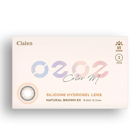 Clalen O2O2 Color M Natural Brown EX (2pcs) (Silicone Hyerogel) 1Monthly G.DIA 12.7mmINTEROJOLENSPOP