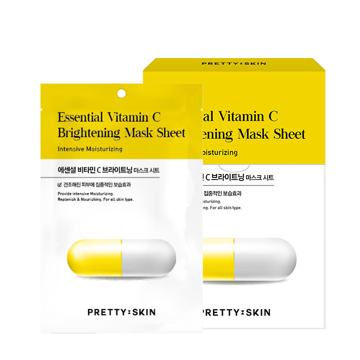 에센셜 비타민C 브라이트닝 마스크 시트 (10매입)-프리티스킨