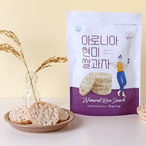 [6차산업] (레인보우팜) 국내산 아로니아 현미 쌀과자 (70g)