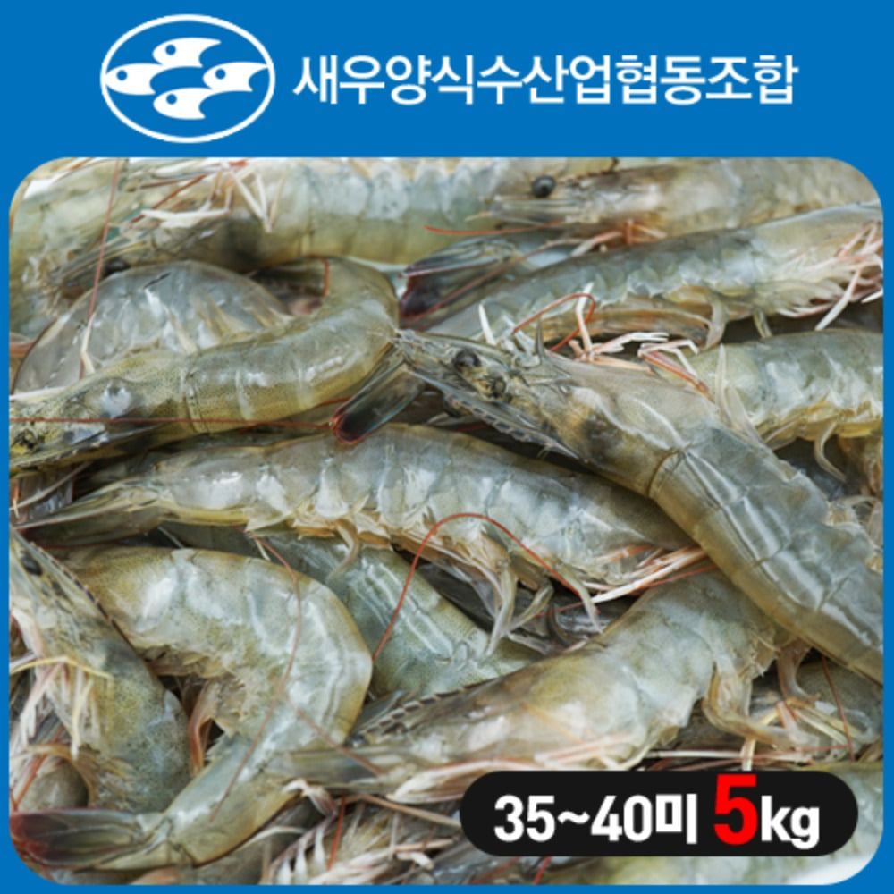 (새우양식수협) 국내산 흰다리새우 5kg (35~40미/냉동)