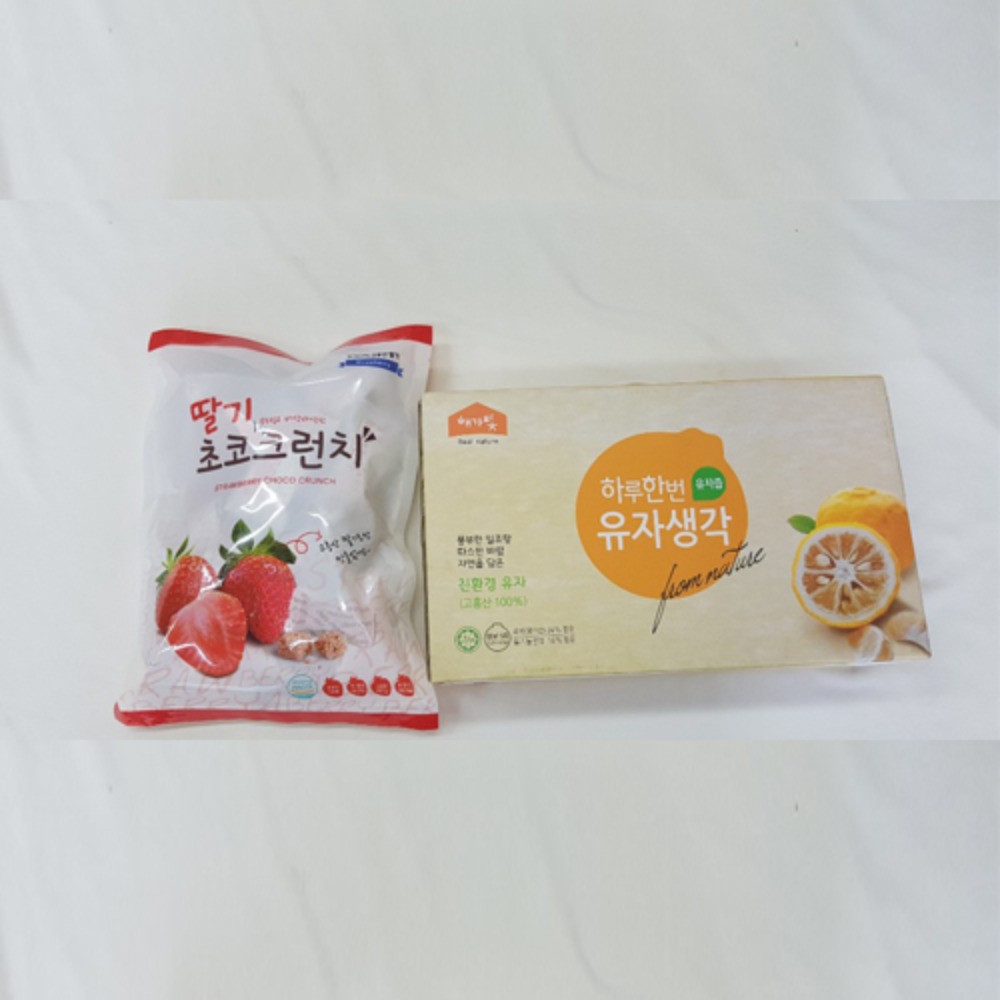 [6차산업] (에덴푸드) 고흥 하루한번유자생각 15포 (120ml*15포) + 딸기크런치