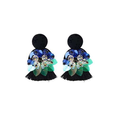 Peacock Motive Tassel Earrings / 피콕 모티브 테슬 귀걸이