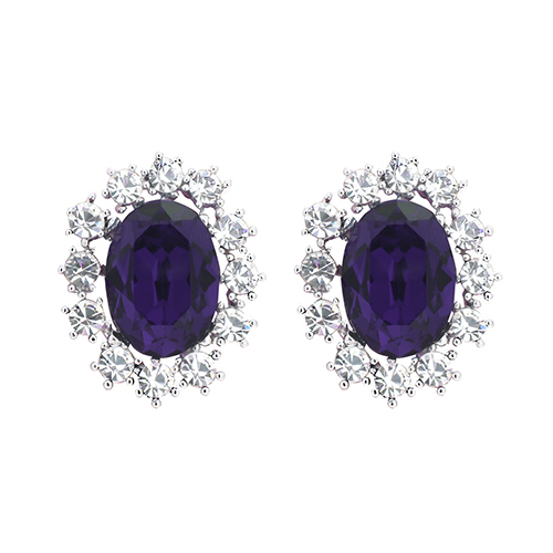 Violet Crystal Post Earrings